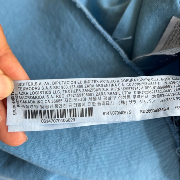 Zara size S Shacket blue color twill denim 100 %cottom - Picture 9 of 10
